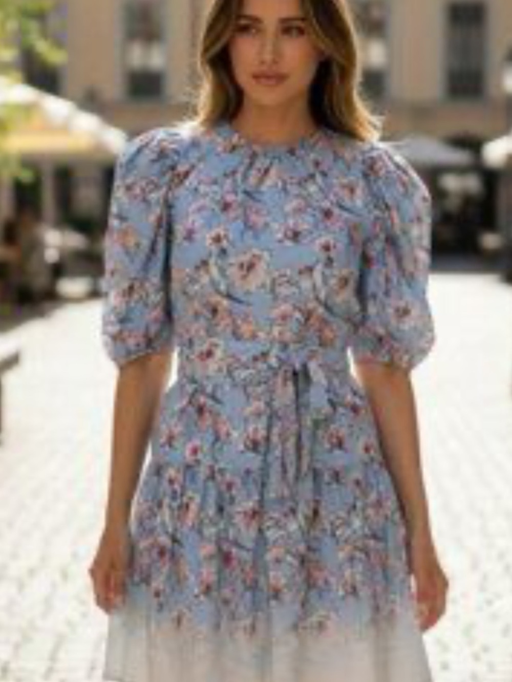 St.ROCHE ,Ciel floral GOT certified 100% organic cotton mini dress SZ 0 preppy